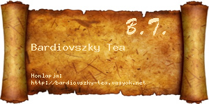 Bardiovszky Tea névjegykártya